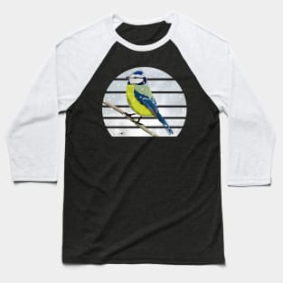 Blue Tit Winter Snow Bird Watching Birding Ornithologist Gift Baseball T-Shirt